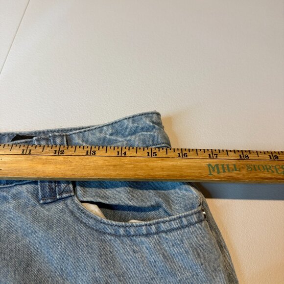 Maniere De Voir Women 8 Marble Print Mom Jeans Light Wash Tapered Leg STAINS - Picture 6 of 9